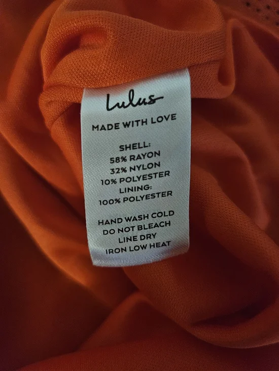 Lulus Red Orange Ruffle Strap Knit Mini Dress L Sleeveless Fit & Flare NWT - Picture 10 of 11